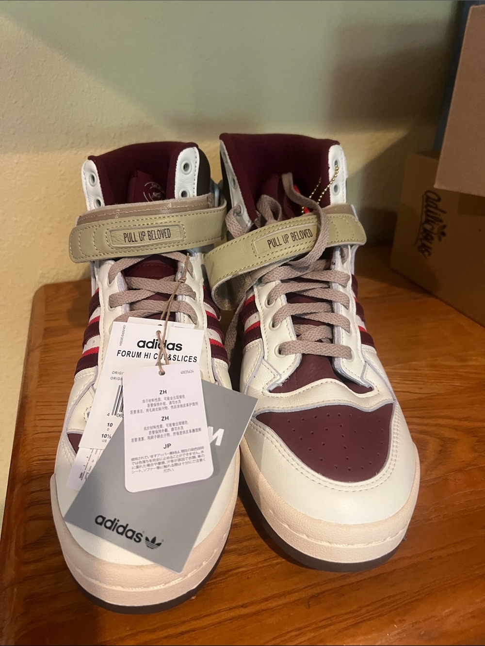 adidas Forum Hi-Top Sneakers in Burgundy and Cream